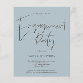 PAPER Script Engagement Party Dusty Blue Einladung Flyer