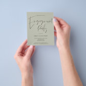 PAPER Script Engagement Party Sage Green Einladung Flyer (Gruppe)