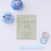 PAPER Script Engagement Party Sage Green Einladung Flyer (Einzeln)