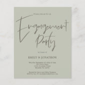 PAPER Script Engagement Party Sage Green Einladung Flyer (Vorne)