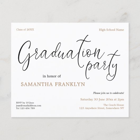PAPER Script Text Foto Graduation Party Einladung Flyer (Vorne)