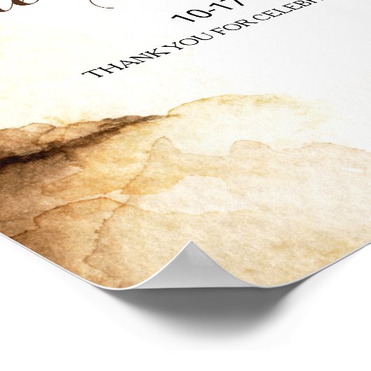 Paper Scroll Rustikales Probe Dinner Willkommen Poster (Ecke)