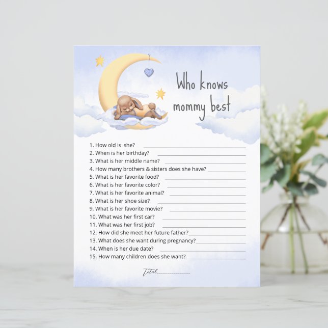 Paper Shee Spiel mit einem niedlichen Schlafplüsch (Stehend Vorderseite)