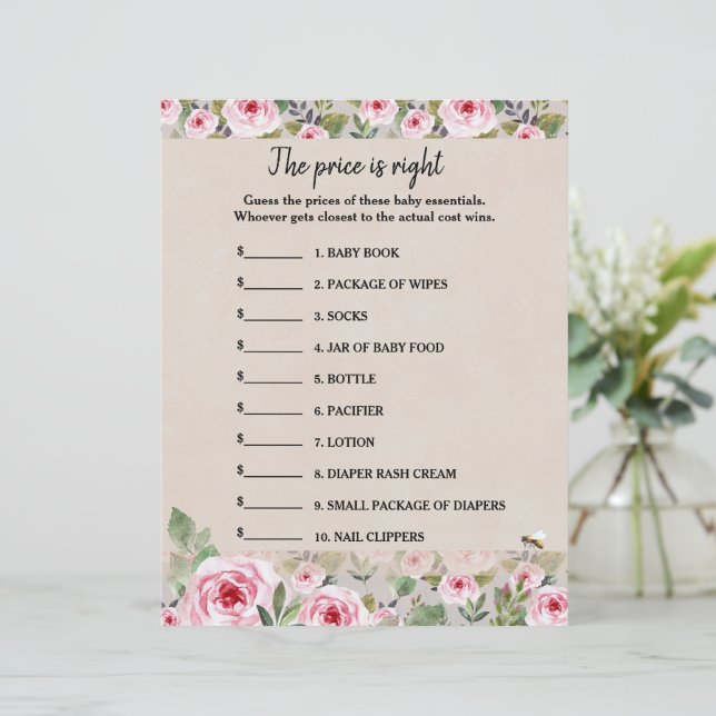 Paper Sheet game Der Preis ist richtig (Stehend Vorderseite)