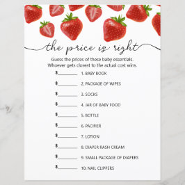 Paper Sheet game "the price is right"