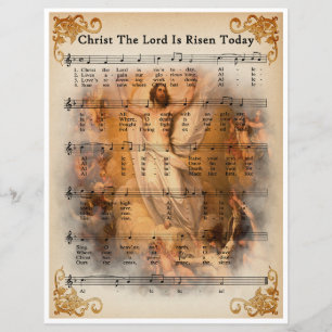 Paper Sheet Music Art Christ der Herr ist Risen