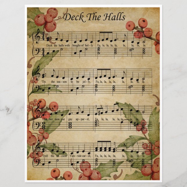 Paper Sheet Music Art Decke die Hallen (Vorderseite)