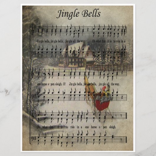Paper Sheet Music Art - Jingle Bells (Vorderseite)