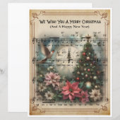 Paper Sheet Music Art - Wir wünschen Ihnen frohe W (Vorne/Hinten)