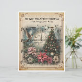 Paper Sheet Music Art - Wir wünschen Ihnen frohe W (Stehend Vorderseite)