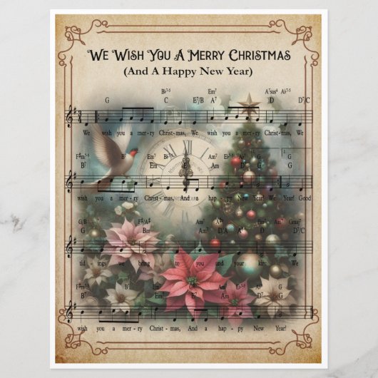 Paper Sheet Music Art - Wir wünschen Ihnen frohe W (Vorderseite)