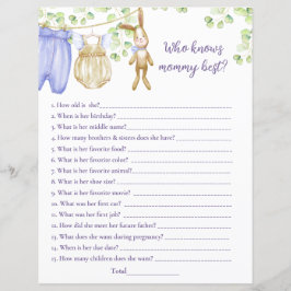 Paper Sheetgame "Wer kennt Mami am besten?"