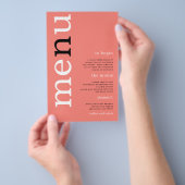 PAPER Simple Coral Rose Typografy Wedding Menu Flyer (Handgriff)