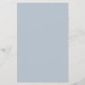 PAPER Simple Dusty Blue Typografy Wedding Menu Flyer (Hinten)