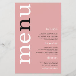 PAPER Simple Dusty Rose Typografy Wedding Menu Flyer