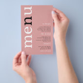 PAPER Simple Dusty Rose Typografy Wedding Menu Flyer (Handgriff)