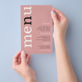PAPER Simple Dusty Rose Typografy Wedding Menu Flyer (Handgriff)
