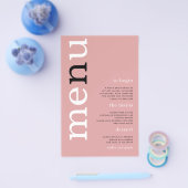 PAPER Simple Dusty Rose Typografy Wedding Menu Flyer (Einzeln)