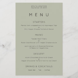 PAPER Simple Typografy Soft Sage Wedding Menu Flyer