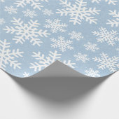 Paper Snowflake Blue Holiday Winter Muster Geschenkpapier (Ecke)
