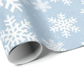 Paper Snowflake Blue Holiday Winter Muster Geschenkpapier (Rolleneckpunkt)