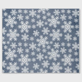 Paper Snowflake Blue Holiday Winter Muster Geschenkpapier (Flach)