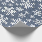 Paper Snowflake Blue Holiday Winter Muster Geschenkpapier (Ecke)