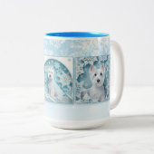 Paper Snowflake Westie Zweifarbige Tasse (VorderseiteRechts)