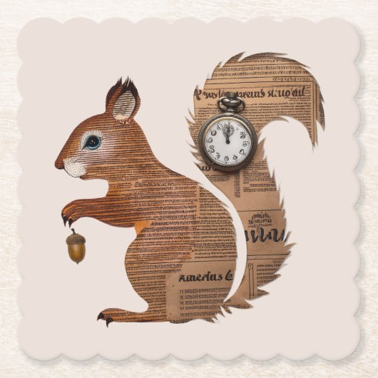 Paper Squirrel Coaster Untersetzer (Vorderseite)
