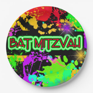 Paper Teller Bat Mitzvah Bright Neon Paint