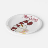 Paper Teller, Frohe Weihnachts-Snowman Cappuccino Pappteller (Schrägansicht)