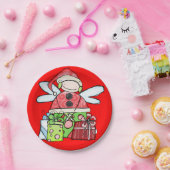 Paper Teller, Frohe Weihnachtsangel Pappteller (Party)