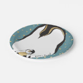 Paper Teller "Gold Baby & Mommy Penguins Blue" (Schrägansicht)
