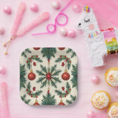 Paper Tellers, 7" Square Paper Plate(Weihnachten) Pappteller (Party)