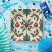 Paper Tellers, 9" Square Paper Plate(Weihnachten) Pappteller (Party)