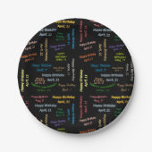 Paper Tellers April, 11 Geburtstag Pappteller (Vorderseite)