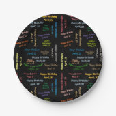 Paper Tellers April, 22 Geburtstag Pappteller (Vorderseite)