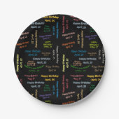 Paper Tellers April, 25 Geburtstag Pappteller (Vorderseite)