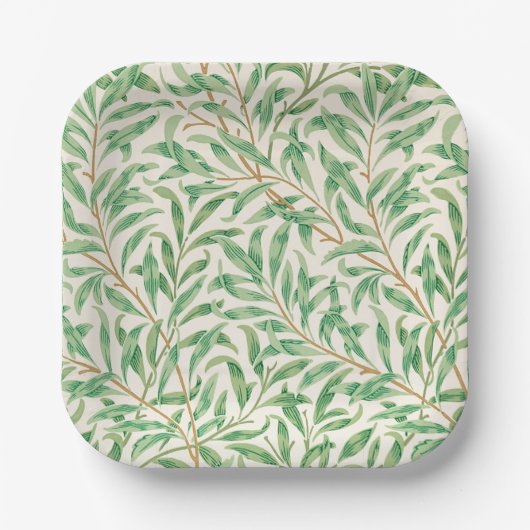 Paper Tellers Art Nouveau Willow Bough Pattern Pappteller (Vorderseite)