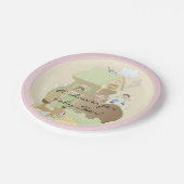 Paper Tellers Babydusche "Pink Build-a-Library" Pappteller (Schrägansicht)