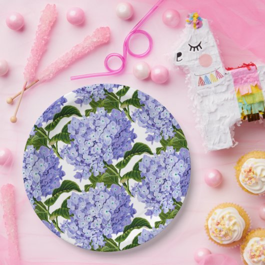 Paper Tellers-Blue Hydrangeas Pappteller (Party)