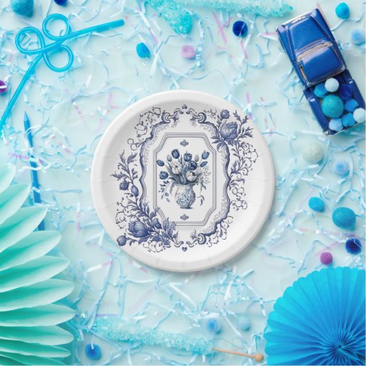Paper Tellers Delft Blue Party Tableware-Dekoratio Pappteller (Party)