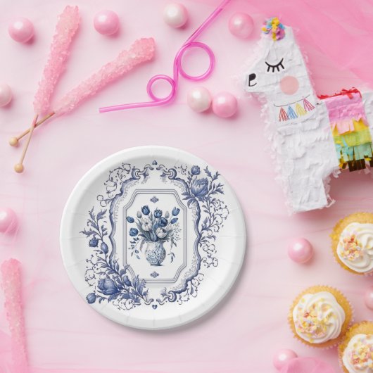 Paper Tellers Delft Blue Party Tableware-Dekoratio Pappteller (Party)
