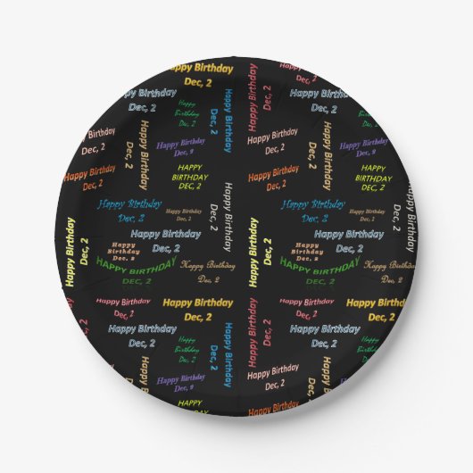 Paper Tellers Dezember, 2 Geburtstag Pappteller (Vorderseite)