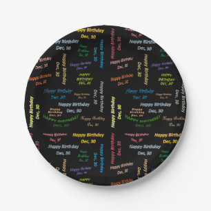 Paper Tellers Dezember, 30 Geburtstag Pappteller