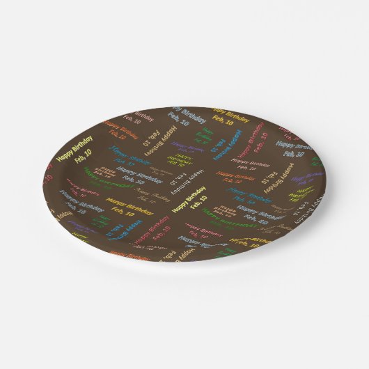 Paper Tellers Februar, 10 Geburtstag Pappteller (Schrägansicht)