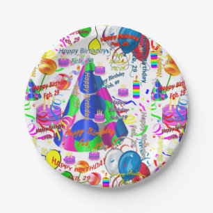 Paper Tellers Februar, 29 Geburtstag Pappteller