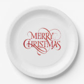 Paper Tellers - Frohe Weihnachts-Rot Pappteller (Vorderseite)