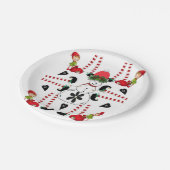 Paper Tellers, Frohe Weihnachts-Schneemann Elf Pappteller (Schrägansicht)