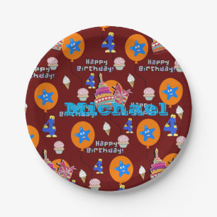 Paper Tellers, Happy 4th Birthday #4 Balloons Pappteller